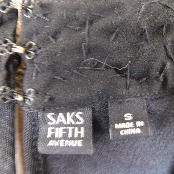 Saks Fifth Avenue Black Beaded Neck Sleeveless Top - Picture 3 of 3